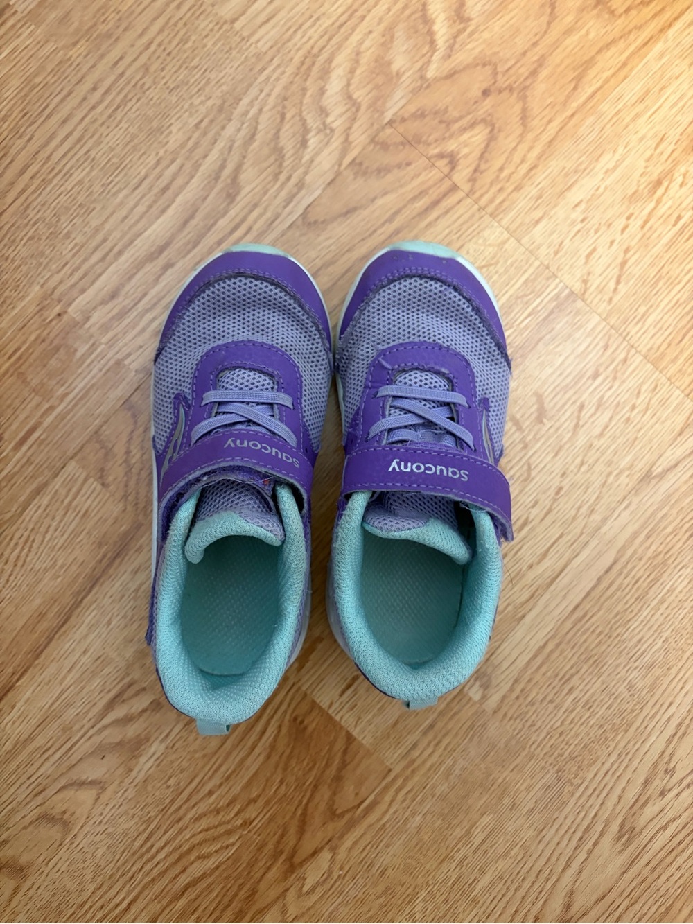 Saucony Kids Purple and Mint Lace-Style Hook-and-Loop Sneakers
